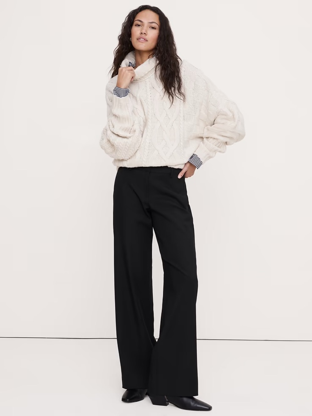 Banana Republic The Everyday Wide Leg Pant In City Stretch NWT Small